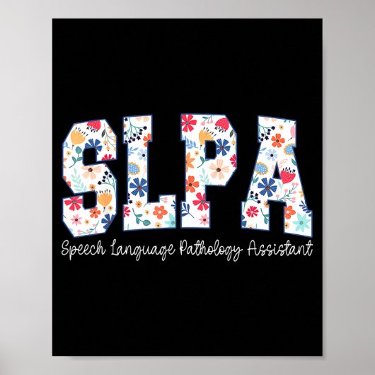 Floral Speech Language Pathology Istant Slpa Appre ポスター (正面)