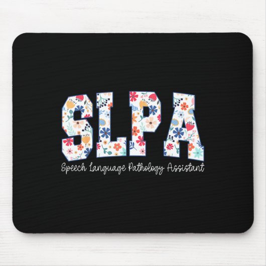 Floral Speech Language Pathology Istant Slpa Appre マウスパッド (正面)