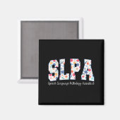 Floral Speech Language Pathology Istant Slpa Appre マグネット (正面/裏面)