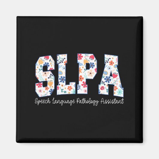 Floral Speech Language Pathology Istant Slpa Appre マグネット (正面)