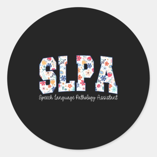 Floral Speech Language Pathology Istant Slpa Appre ラウンドシール (正面)