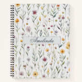 Floral Spiral Notebook – Elegant & Delicate  ノートブック (正面)