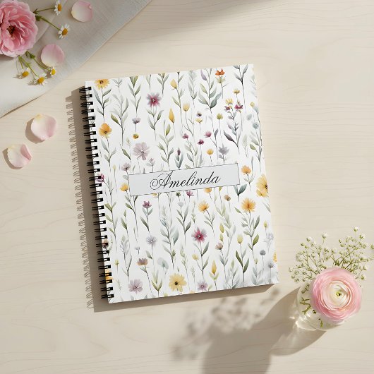 Floral Spiral Notebook – Elegant & Delicate  ノートブック
