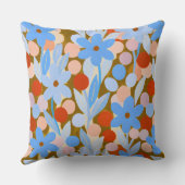 Floral Spots in brown pattern クッション (裏面)