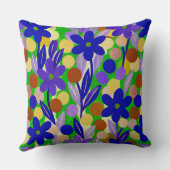 Floral Spots in kelly green pattern クッション (裏面)