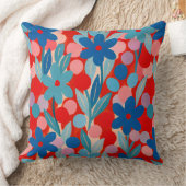 Floral Spots in red pattern クッション (ブランケット)