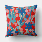 Floral Spots in red pattern クッション (裏面)