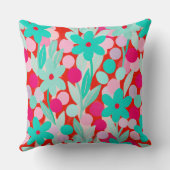 Floral Spots in red pattern クッション (裏面)