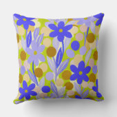 Floral Spots in retro green pattern クッション (裏面)