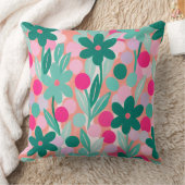 Floral Spots in salmon pink pattern クッション (ブランケット)