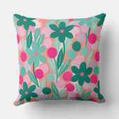 Floral Spots in salmon pink pattern クッション (裏面)