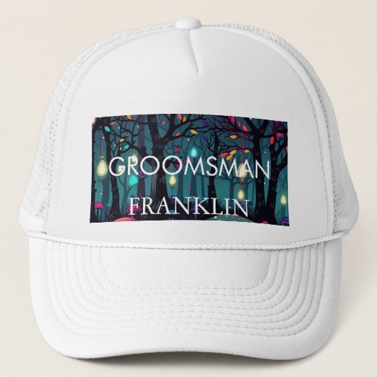 Floral Spray Fantasy Art GROOMSMAN Cap キャップ (正面)