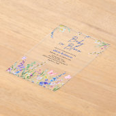 Floral Spring Baby in Bloom Baby Shower アクリル招待状 (レイダウン)