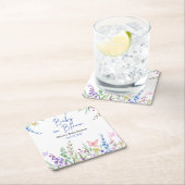 Floral Spring Baby in Bloom Baby Shower   スクエアペーパーコースター (インサイチュ)