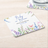 Floral Spring Baby in Bloom Baby Shower   スクエアペーパーコースター (アングル)
