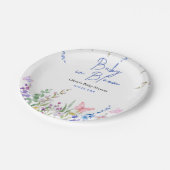 Floral Spring Baby in Bloom Baby Shower   ペーパープレート (アングル)