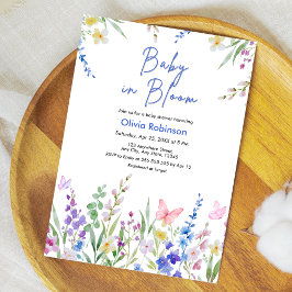 Floral Spring Baby in Bloom Baby Shower  招待状