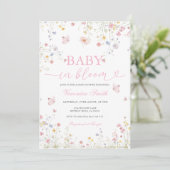 Floral Spring Baby in Bloom Baby Shower Invitation 招待状 (スタンド正面)