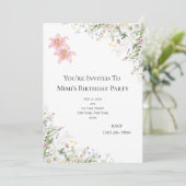 Floral Spring Birthday Garden Party Invitation 招待状 (スタンド正面)