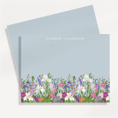 Floral Spring Garden Personalized Note Card 招待状