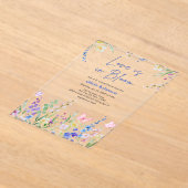 Floral Spring Love is in Bloom Bridal Shower アクリル招待状 (レイダウン)