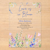 Floral Spring Love is in Bloom Bridal Shower アクリル招待状 (正面)