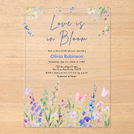 Floral Spring Love is in Bloom Bridal Shower  アクリル招待状