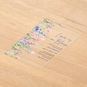Floral Spring Love is in Bloom Bridal Shower アクリル招待状 (レイダウン)