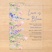 Floral Spring Love is in Bloom Bridal Shower アクリル招待状 (正面)