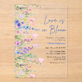 Floral Spring Love is in Bloom Bridal Shower アクリル招待状