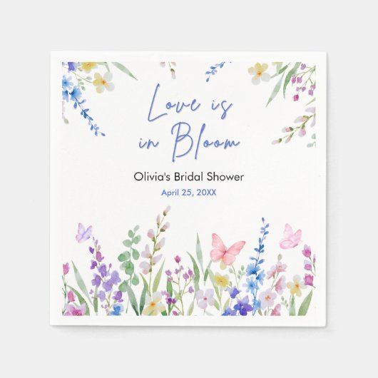 Floral Spring Love is in Bloom Bridal Shower  スタンダードカクテルナプキン (正面)