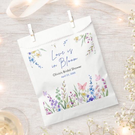 Floral Spring Love is in Bloom Bridal Shower  フェイバーバッグ (クリップ留めされた状態)