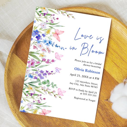 Floral Spring Love is in Bloom Bridal Shower 招待状