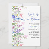 Floral Spring Love is in Bloom Bridal Shower 招待状 (正面)