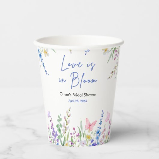 Floral Spring Love is in Bloom Bridal Shower  紙コップ (正面)