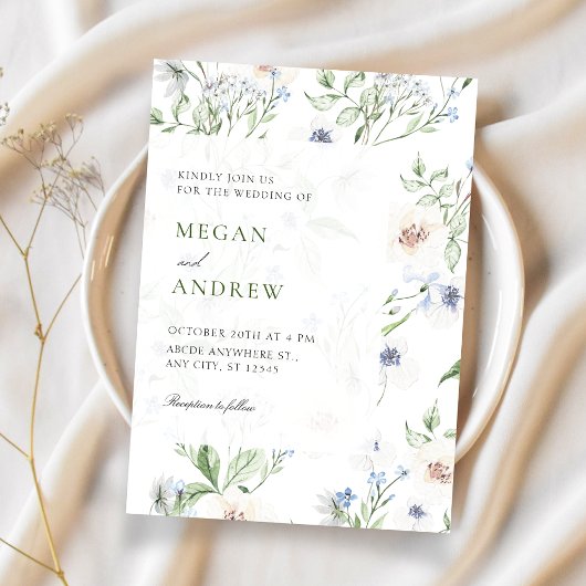 Floral spring wedding 招待状