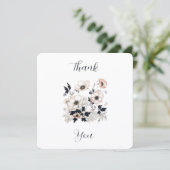 Floral Square, Nordic Art Design, Soft Pastels サンキューカード (スタンド正面)