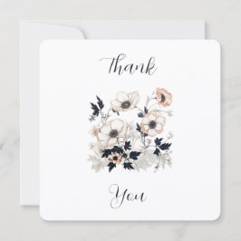 Floral Square, Nordic Art Design, Soft Pastels サンキューカード