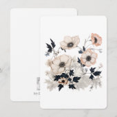 Floral Square, Nordic Art Design, Soft Pastels 招待状 (正面/裏面)