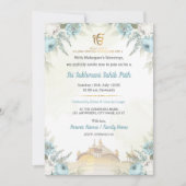 Floral Sri Sukhmani Sahib Path Invitation 招待状 (正面)