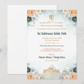Floral Sri Sukhmani Sahib Path Invitation 招待状 (正面/裏面)