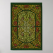 Floral Stained Glass Design  Art Poster ポスター (正面)