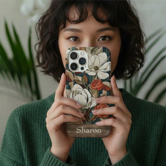 Floral Stained-Glass Phone Case with Personalized Case-Mate iPhoneケース