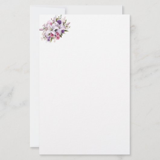 Floral Stationery Paper 便箋 (正面)