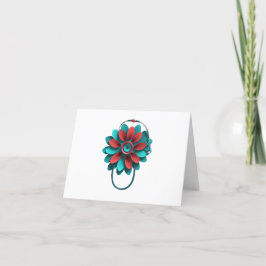 Floral Stethoscope Design – Unique Medical & Healt サンキューカード