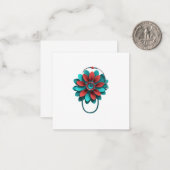 Floral Stethoscope Design – Unique Medical & Healt ノートカード (正面/裏面インサイチュ)