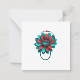 Floral Stethoscope Design – Unique Medical & Healt ノートカード
