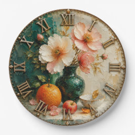 Floral Still Life Elegant Botanical Fruit Decor ペーパープレート