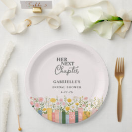 Floral Storybook Her Next Chapter Bridal Shower  ペーパープレート