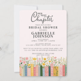 Floral Storybook Her Next Chapter Bridal Shower  招待状